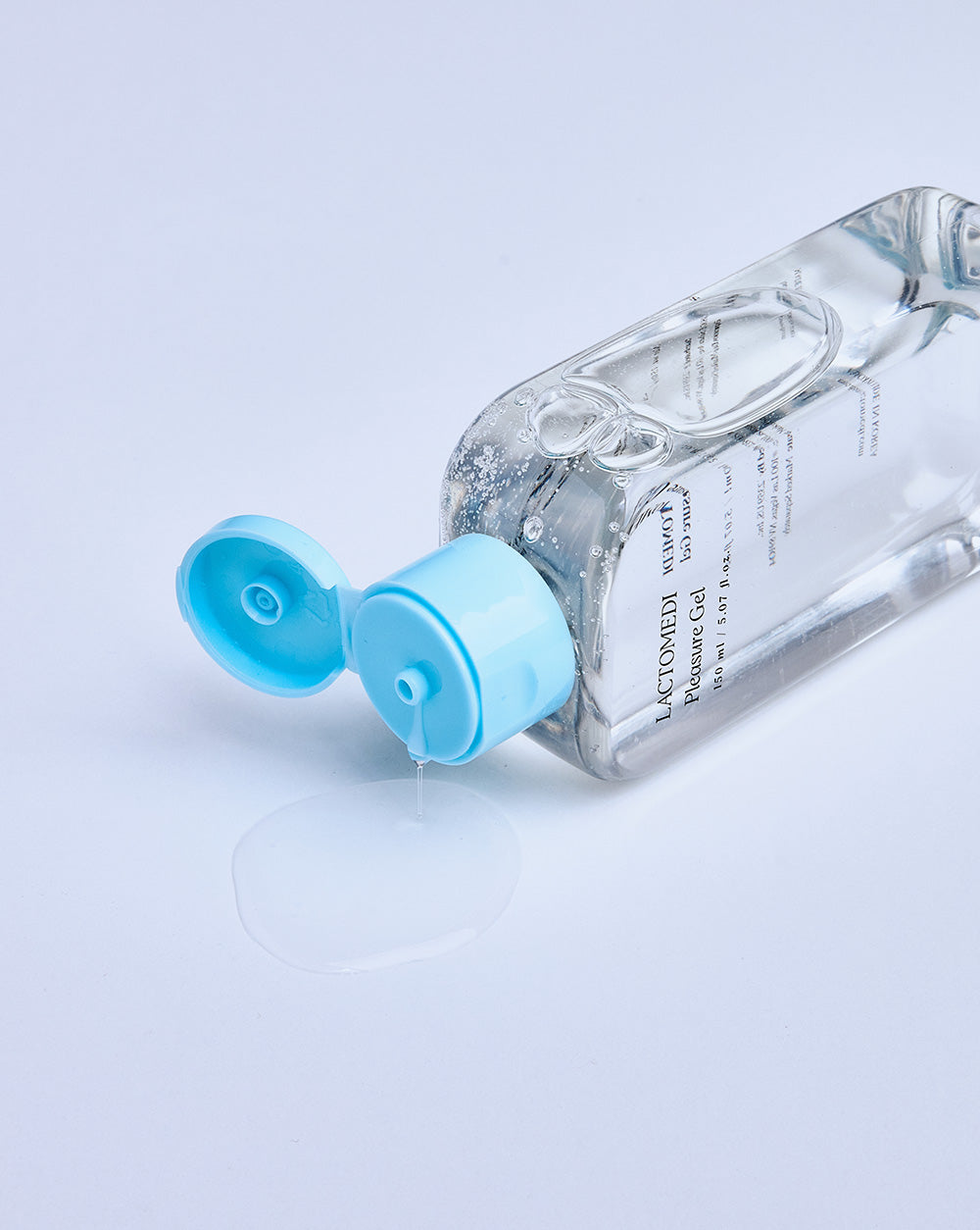 pleasure gel on its side with the gel content spilling out